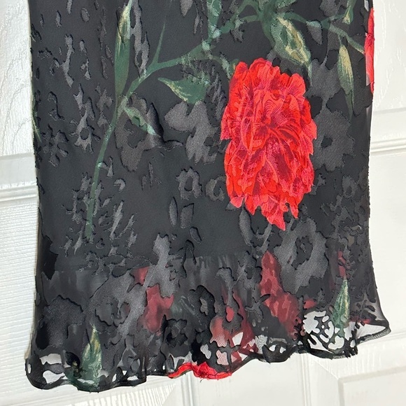 Robbie Bee Silk Blend Velvet Burn Out Y2k Floral Sleeveless Dress Vintage 8P - Picture 13 of 16